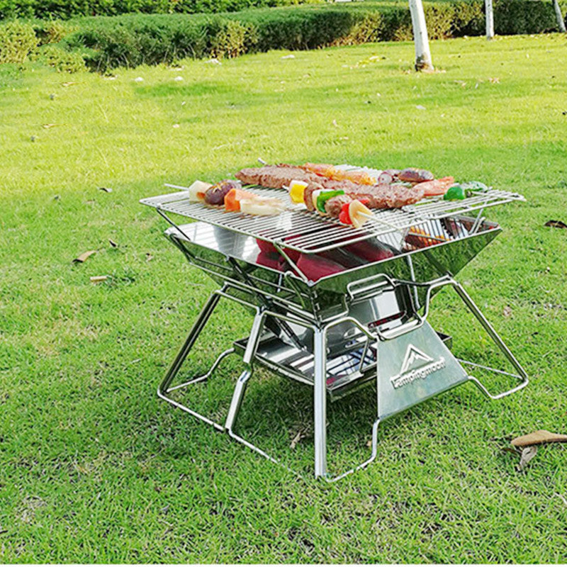 Foldable 2-3 Person Camping BBQ Grill 35cm Burner