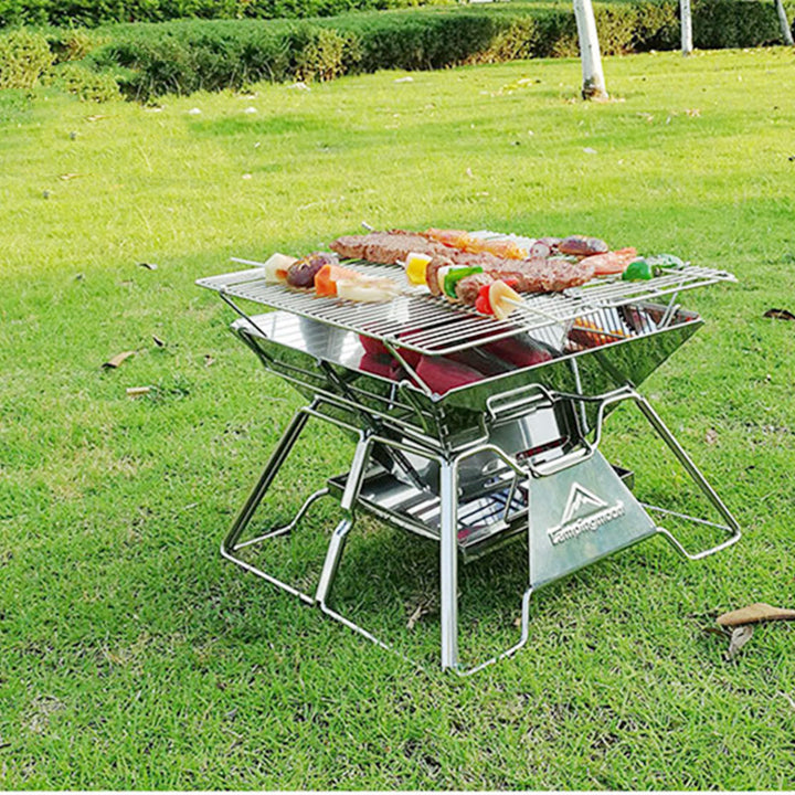 Foldable 2-3 Person Camping BBQ Grill 35cm Burner