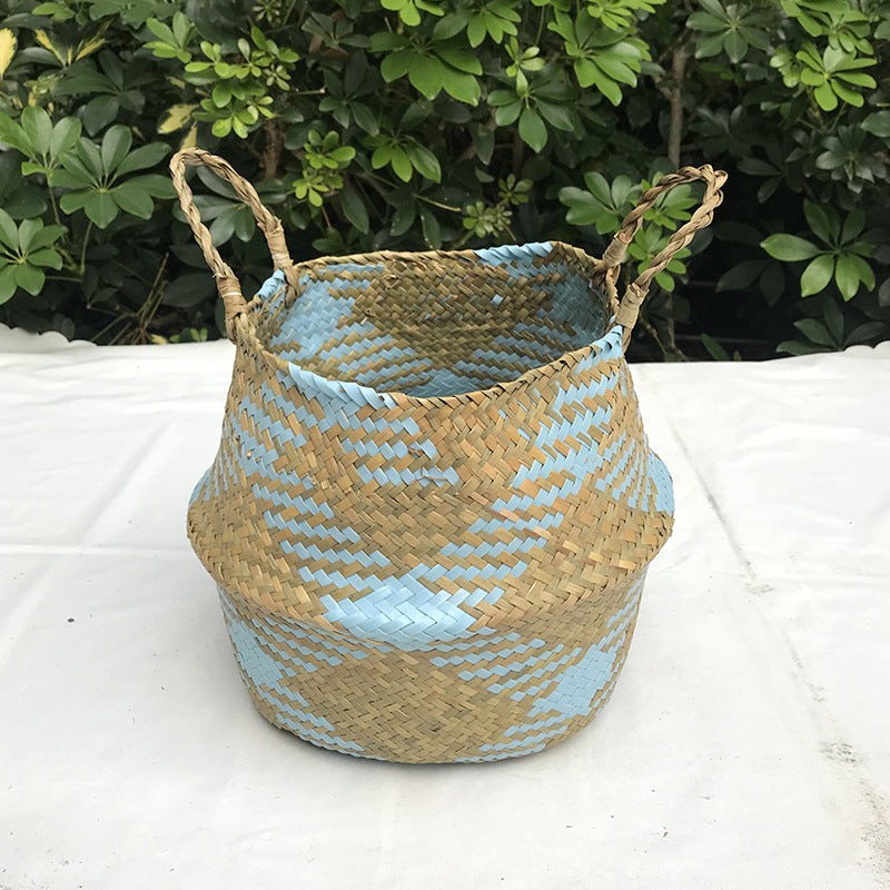 Woven Straw Fruit Basket Kitchen Decoration Storage