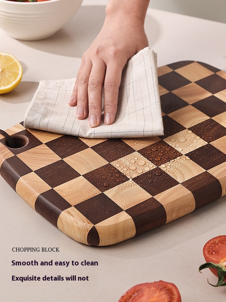 Acacia Wood Chessboard Pattern Cutting Board Solid Kitchen Board