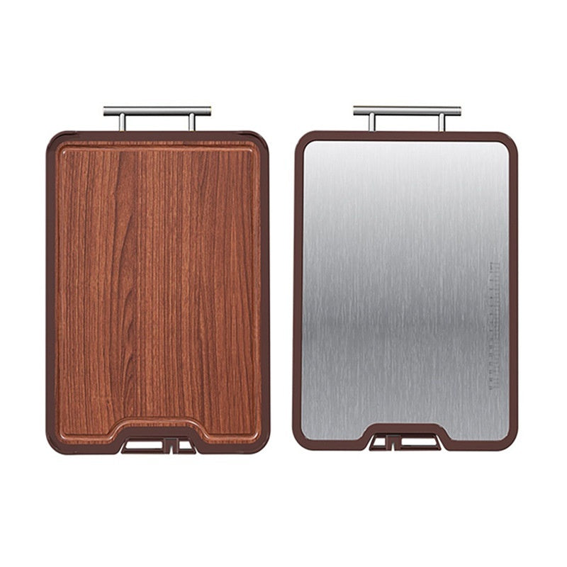 Double-Sided Stainless Steel Ebony Cutting Board Antibacterial Kitchen Board