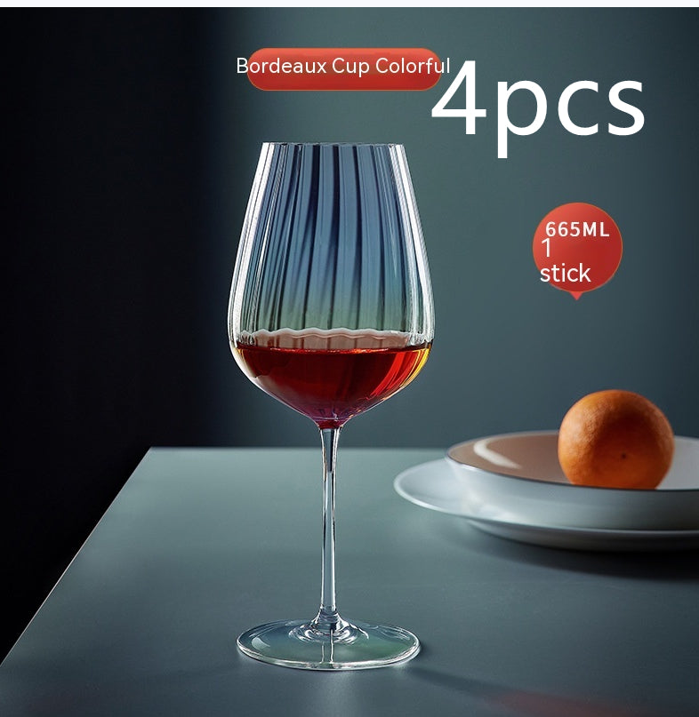 Rainbow Burgundy Crystal Elegant Stemmed Drinking Glass