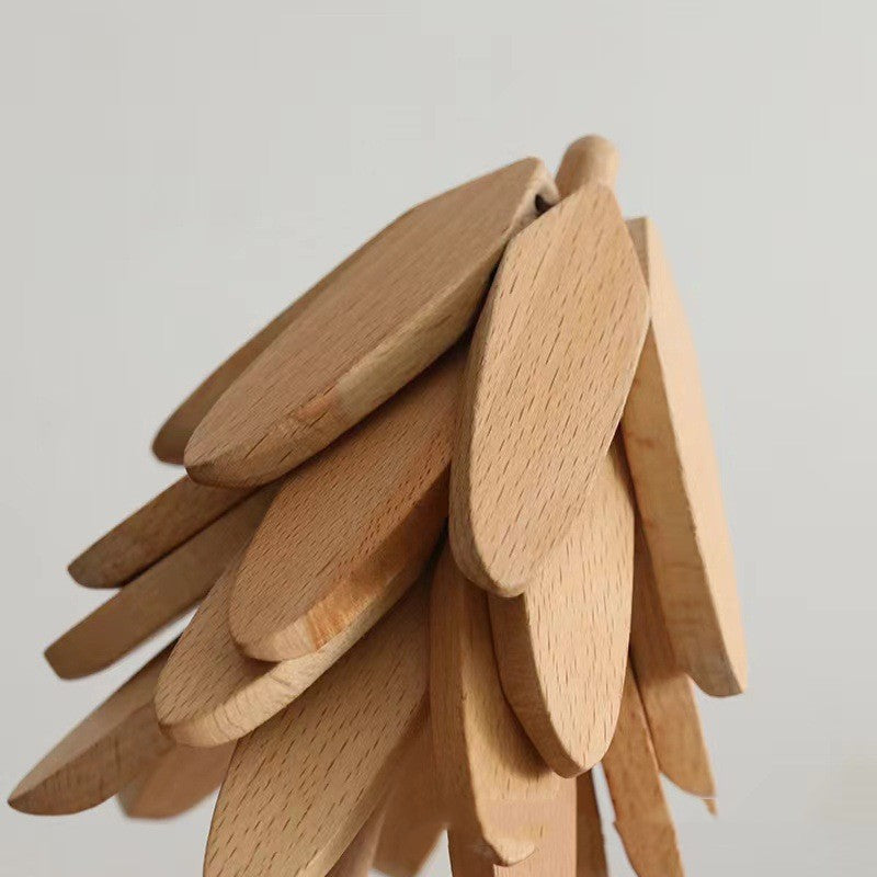 Wooden Folding Christmas Tree Coaster Black Walnut Heat Pad Home Decor Gift