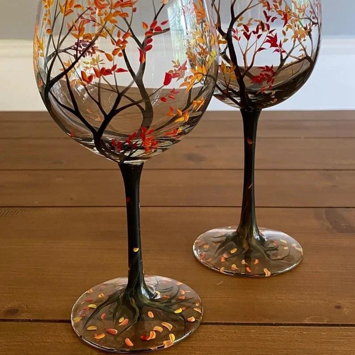Four Seasons Tree Crystal Stemware Goblet Glass