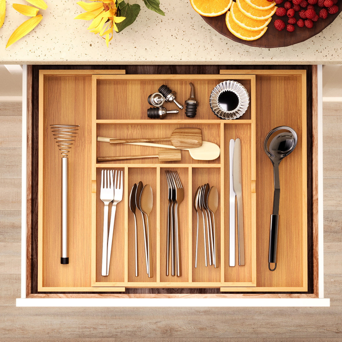 Pull-Out Retractable Kitchen Utensil Organizer Home Storage Tool