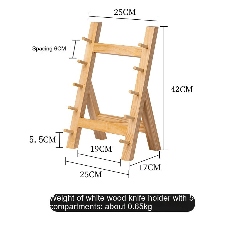 Solid Wood Sapele Knife Holder Kitchen Storage Rack