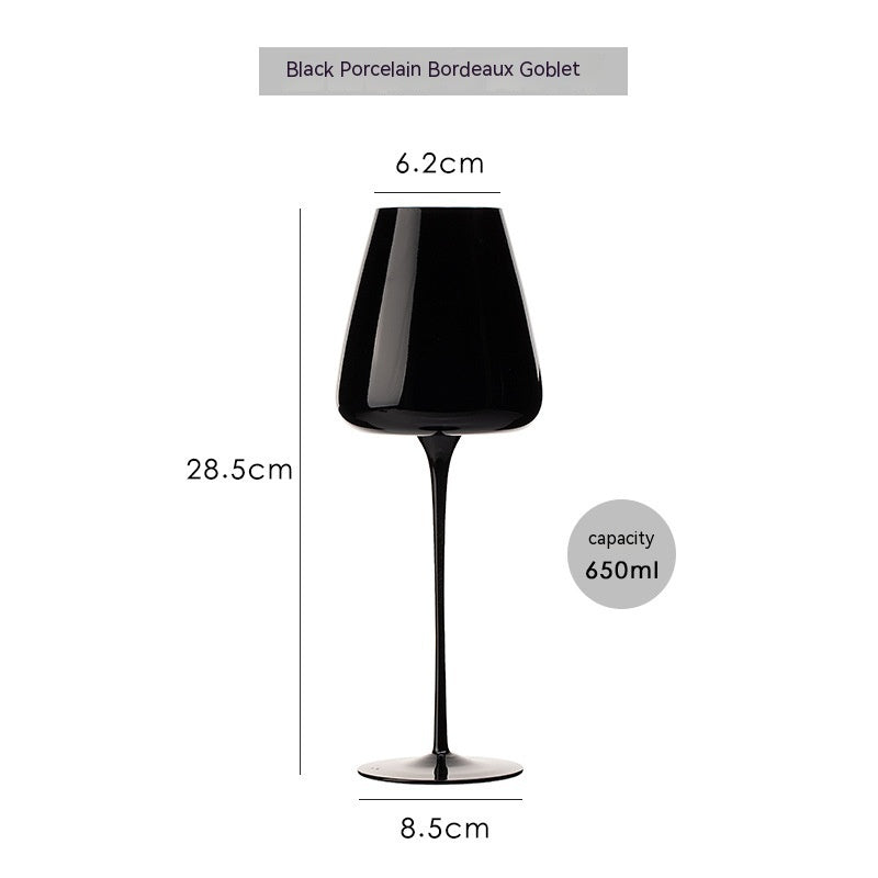 Black Porcelain Crystal Drinking Glass Elegant Beverage Cup