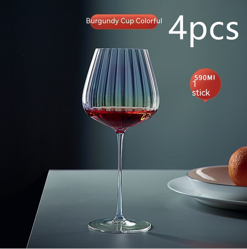 Rainbow Burgundy Crystal Elegant Stemmed Drinking Glass