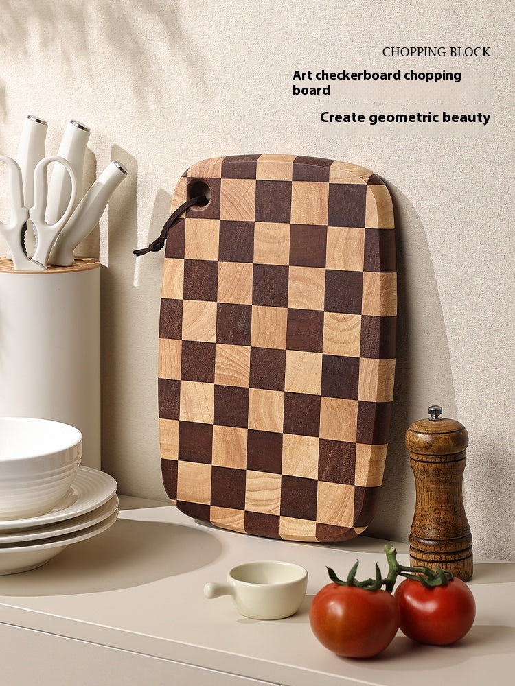 Acacia Wood Chessboard Pattern Cutting Board Solid Kitchen Board