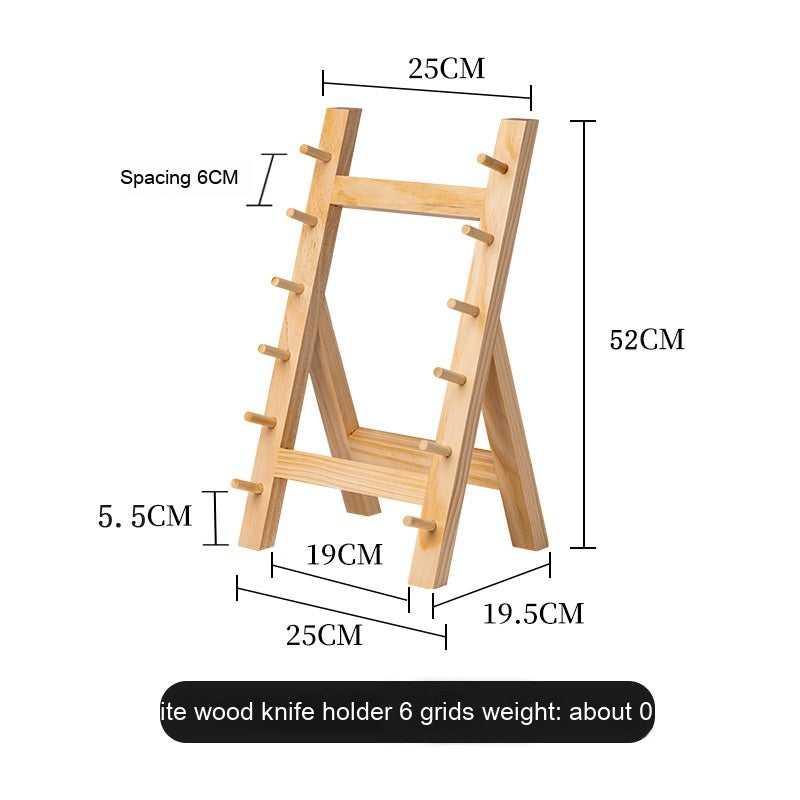 Solid Wood Sapele Knife Holder Kitchen Storage Rack