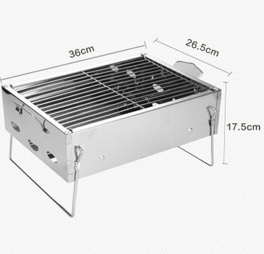 Portable Stainless Steel Charcoal BBQ Grill Household