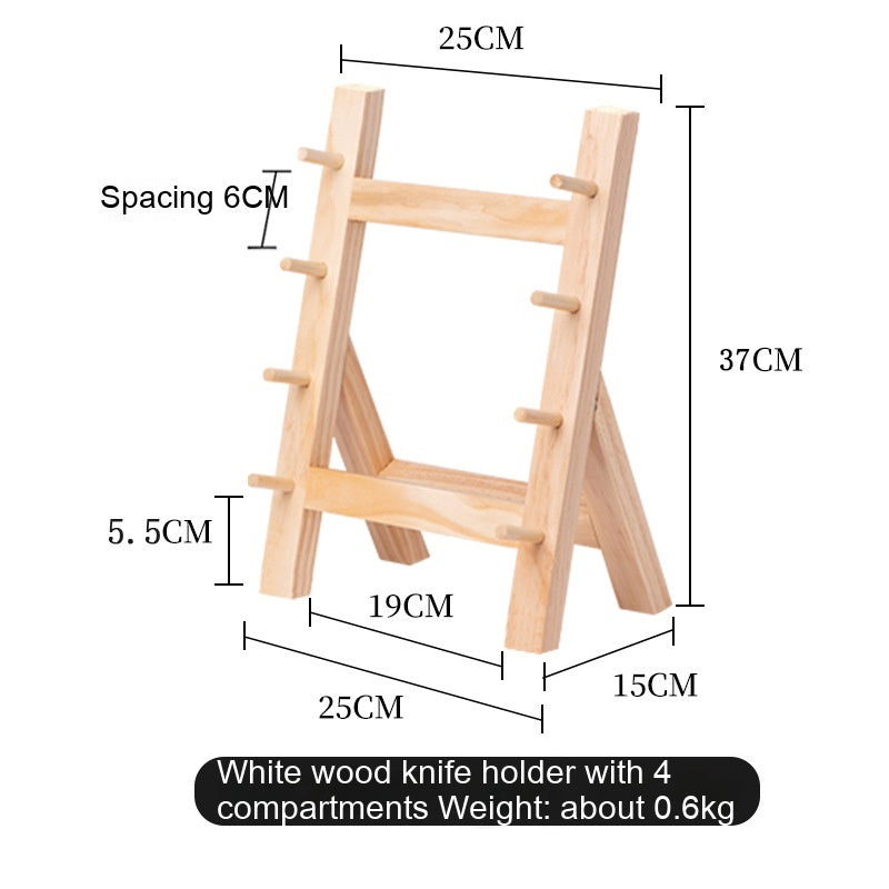 Solid Wood Sapele Knife Holder Kitchen Storage Rack