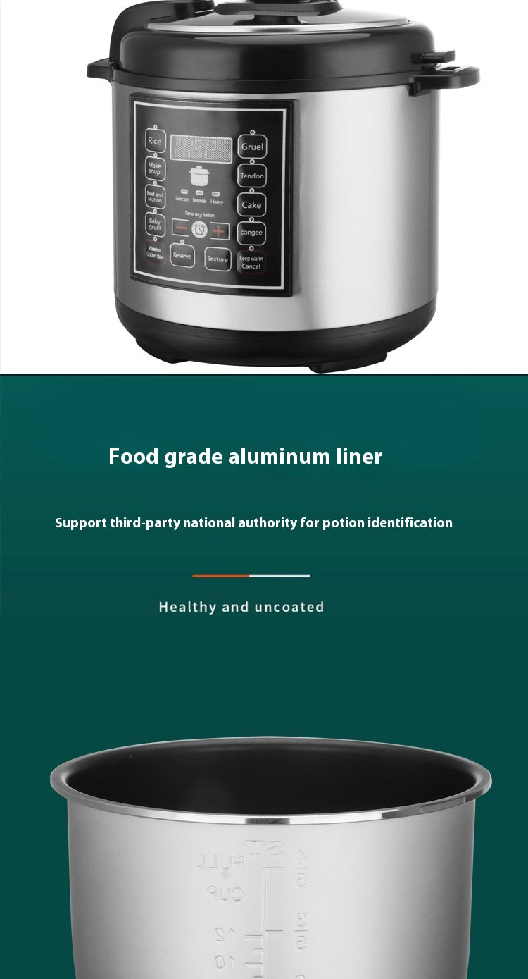 5L Multi-Function Pressure Rice Cooker With Timer Household