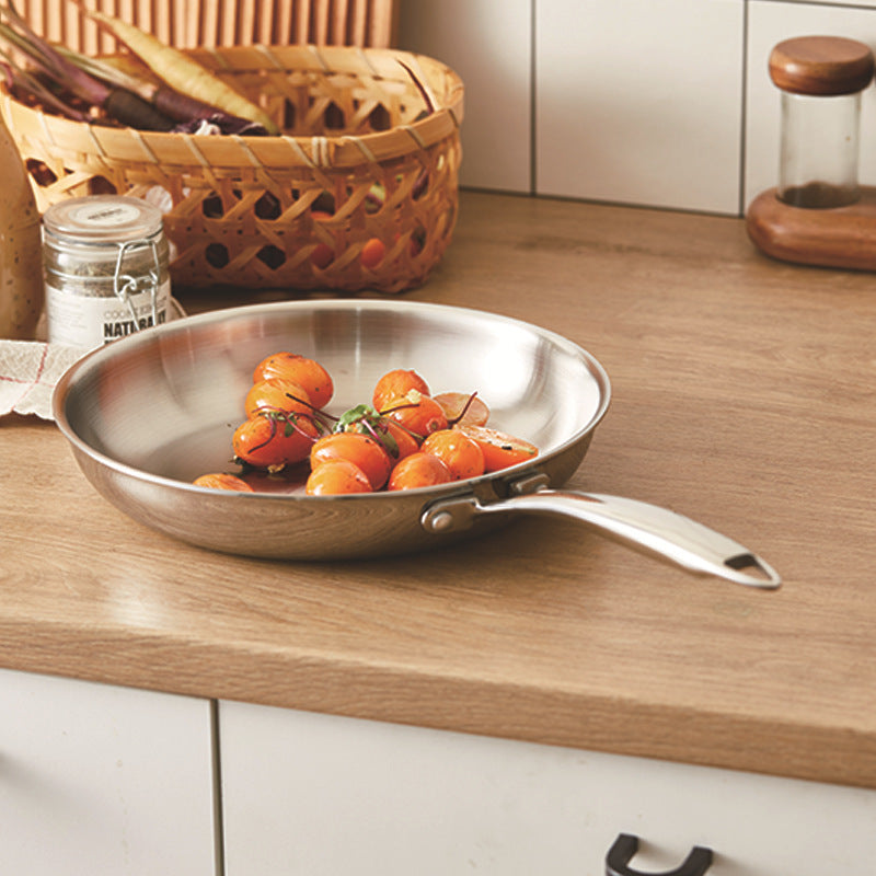 Thick 304 Stainless Steel Non-coated Frying Pan