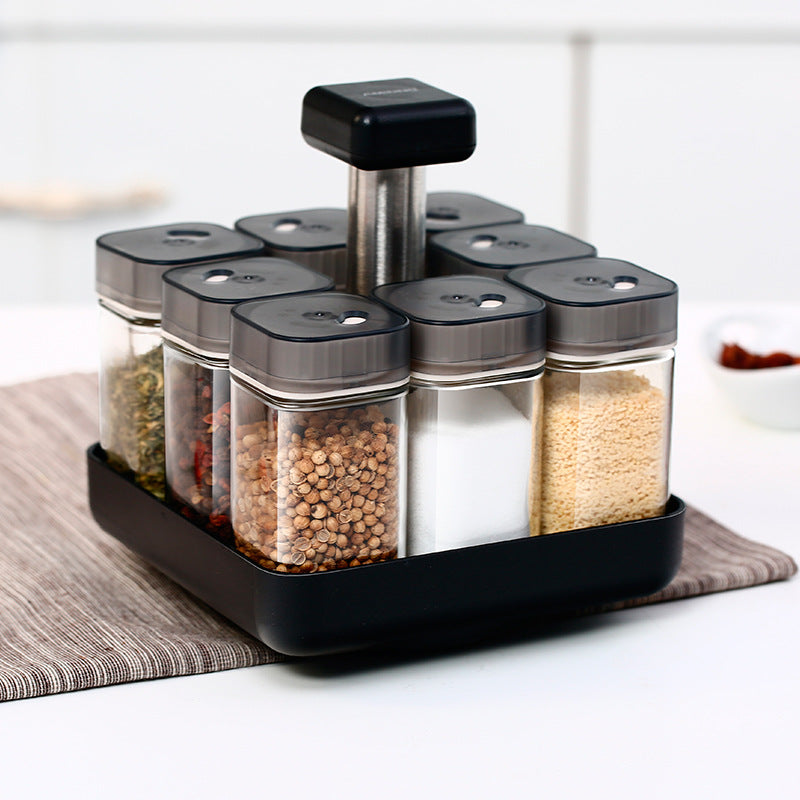 Glass Spice Jar Organizer Pepper Seasoning Container