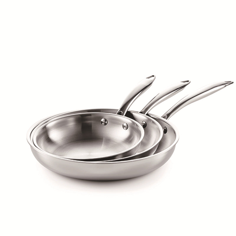 Thick 304 Stainless Steel Non-coated Frying Pan