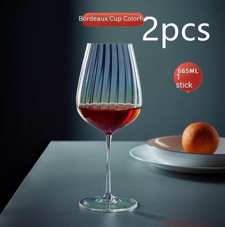 Rainbow Burgundy Crystal Elegant Stemmed Drinking Glass