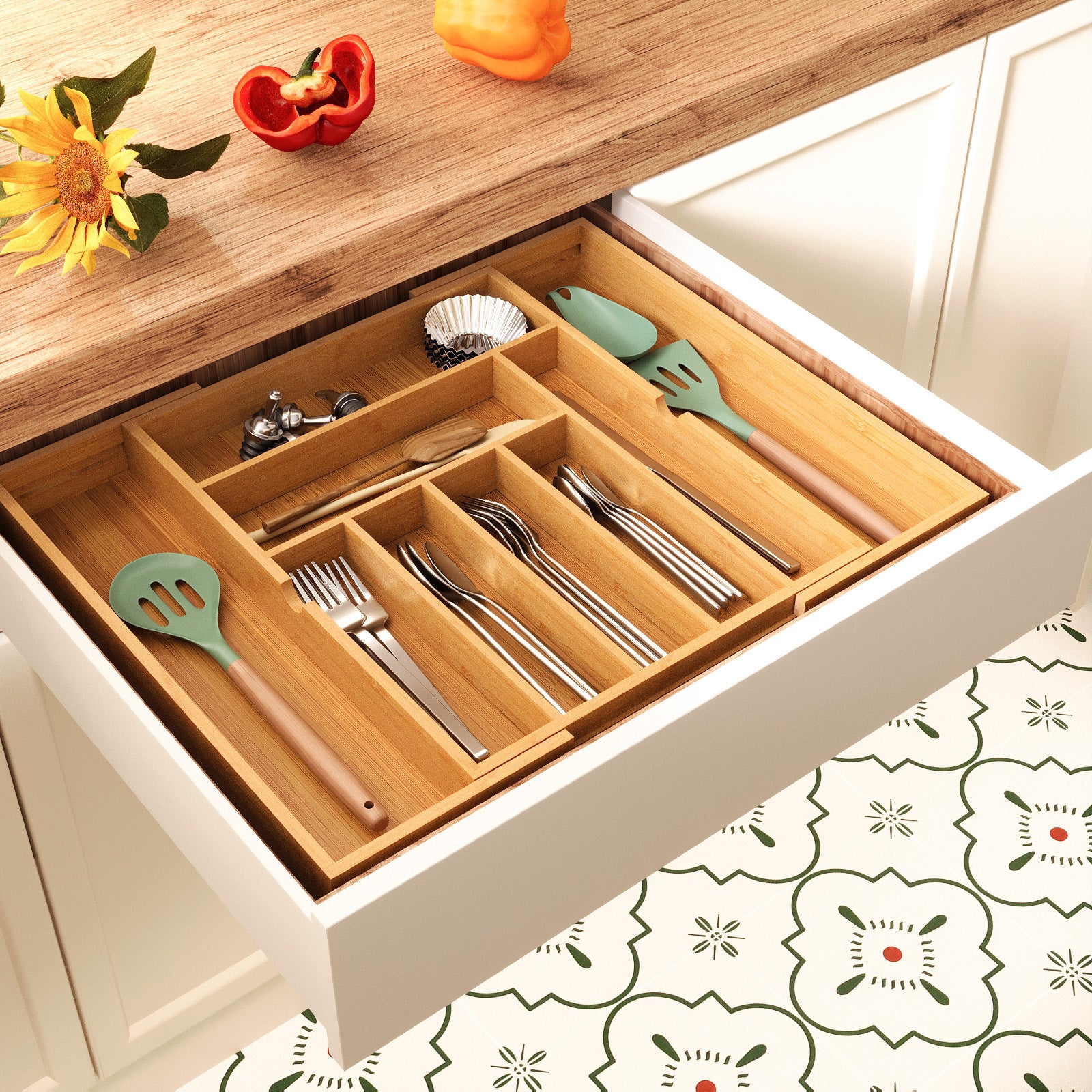 Pull-Out Retractable Kitchen Utensil Organizer Home Storage Tool