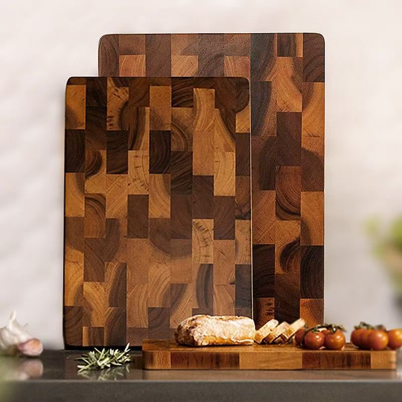 Acacia Wood Chessboard Grid Cutting Board Solid Kitchen Board