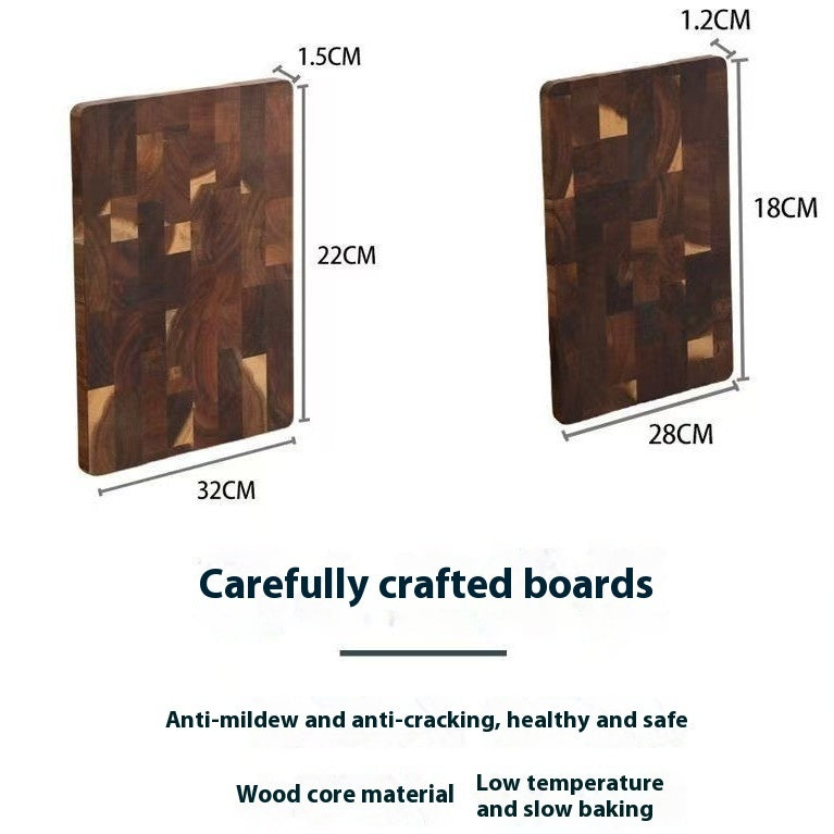 Acacia Wood Chessboard Grid Cutting Board Solid Kitchen Board
