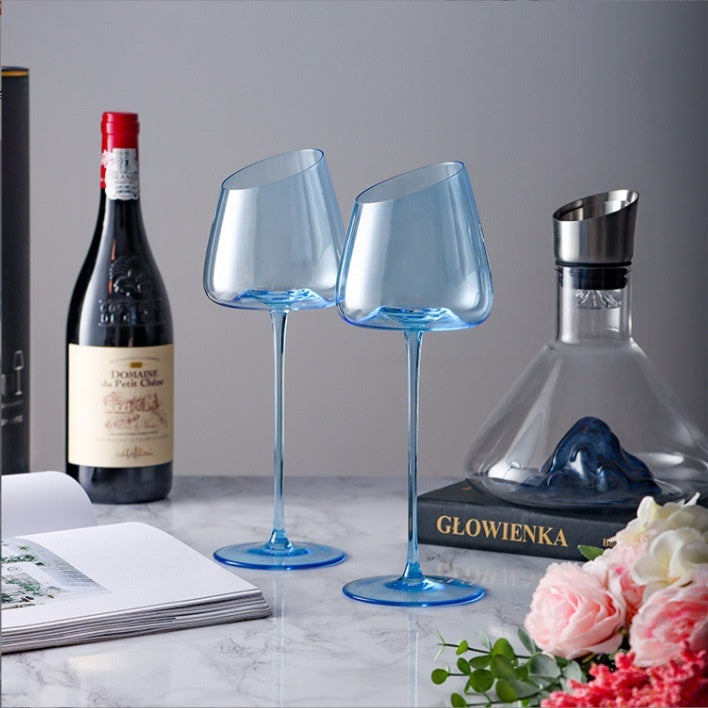 Klein Blue Crystal Goblet Elegant Stemmed Glass